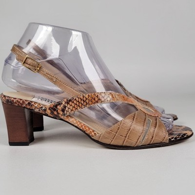 Women Valleverde Italy Tan Leather Sandal  Open Toe Heel Size 36/ 5.5 -6 US 