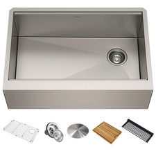 Kraus KWF410-30 Kore 30" Farmhouse Single Basin Stainless Steel - Stainless
