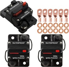3 Pack 300A Circuit Breaker with Manual Reset Fuse Holder