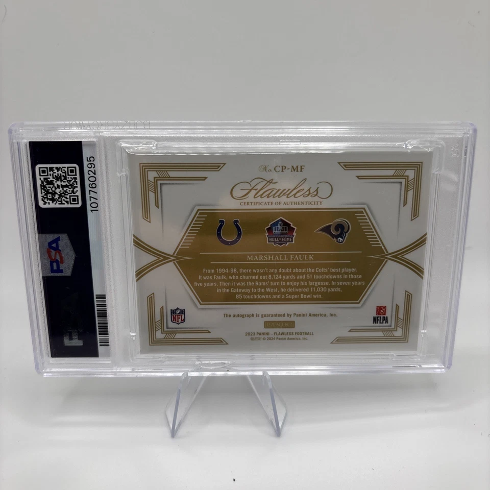 2023 Flawless Marshall Faulk Ruby Hall Of Fame Autograph On Card Auto #09/15 - Image 2 of 2