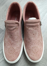 JD Williams, Pink, Laser Cut, Slip On, Side Zip, Trainer, Size 7 eee Fit. New.