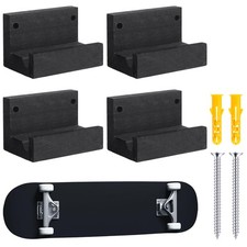 4 Pcs Wooden Wall Mounted Skateboard Rack Horizontal Snowboard Storage Longbo...