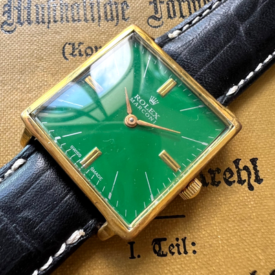 Vintage] ROLEX Marconi 1920's green Dial 18GKP case 27mm watch