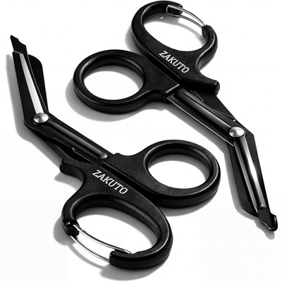Trauma Shears 2 Pack Heavy Duty 7.5  EMT Stainless Steel Non-slip Grip Carabiner