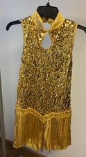 Weissman Dance Costume Gold Sequins adult XL
