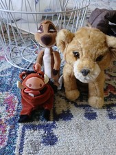 The Disney Store Talkin Lion King Simba Timon Pumbaa Plush Lot 3