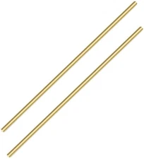 2 Pieces 12 inches 5/16 inch Brass Rods, x 12 inches, Golden 