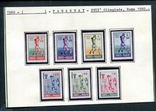 PARAGUAY   1960  set of 7 stamps mnh  + OLYMPICS  GAMES ROMA