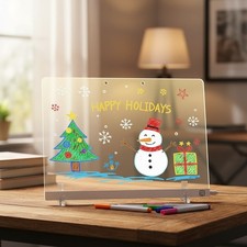 Acrylic LED Drawing Board 13.7''x10'' - Enjoy 7 Colors Dynamic Effects Anytime
