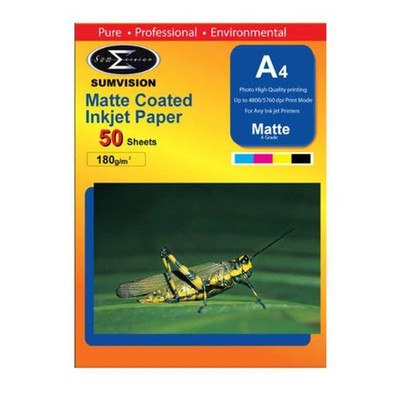 Sumvision Matt A4 Inkjet Fotopapier 180 g/m² - 50 Blatt