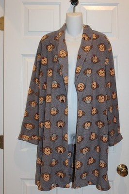 Aeropostale Juniors Ladies Monkey Fleece Robe sz. L No Belt
