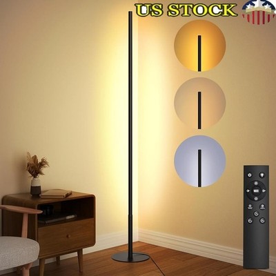 Adjustable LED Floor Lamp W/ Remote Control Brightness & Color Temperature New