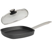 Skk Guss Eck-Grill-Pfanne 26X26 Cm Induktion Antihaft Edelstahlgriff Mit Deckel