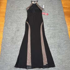 Vintage Nightway NW Dress Women 8 Black Sheere Maxi Whimsigoth Y2K Event Formal