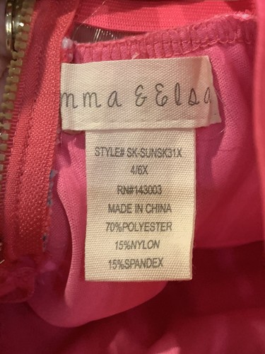Emma & Elsa Girls Skirt 4-6X New with Tags Lined Pink Blue White High Waist Zip - Picture 4 of 8