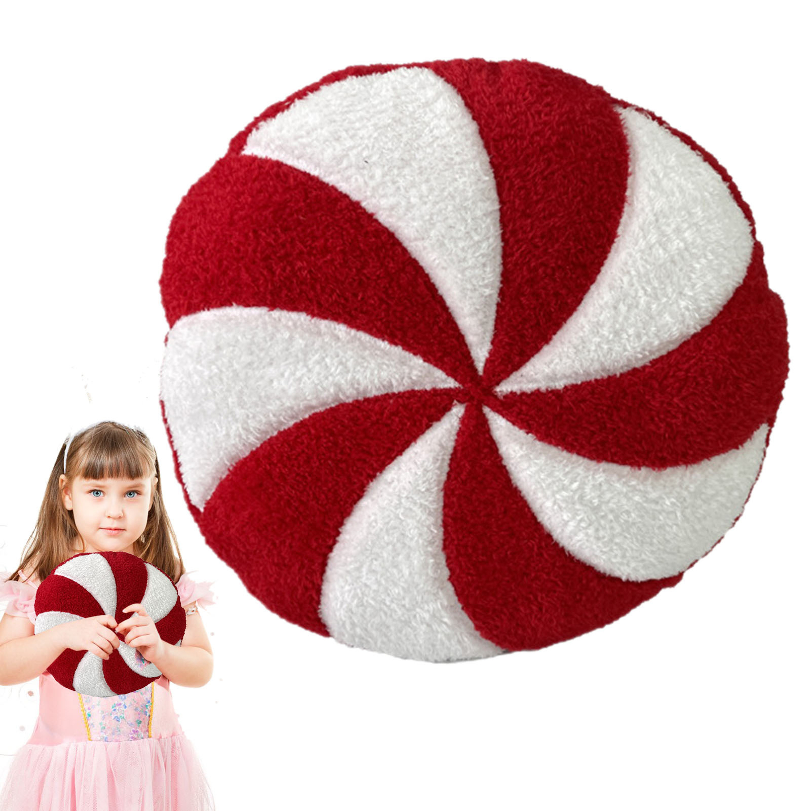 Target Shaped Peppermint Novelty Throw Pillow Winter