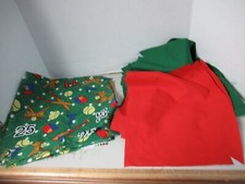 Baseball Sports Cotton SPORTS FABRIC 30 CUT PIECES GREEN RED NEW