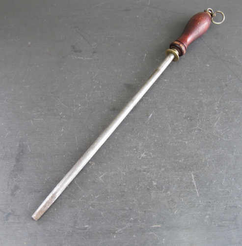 Vintage Butchers Sharpening Steel Kitchenalia Sheffield England - 19" Long