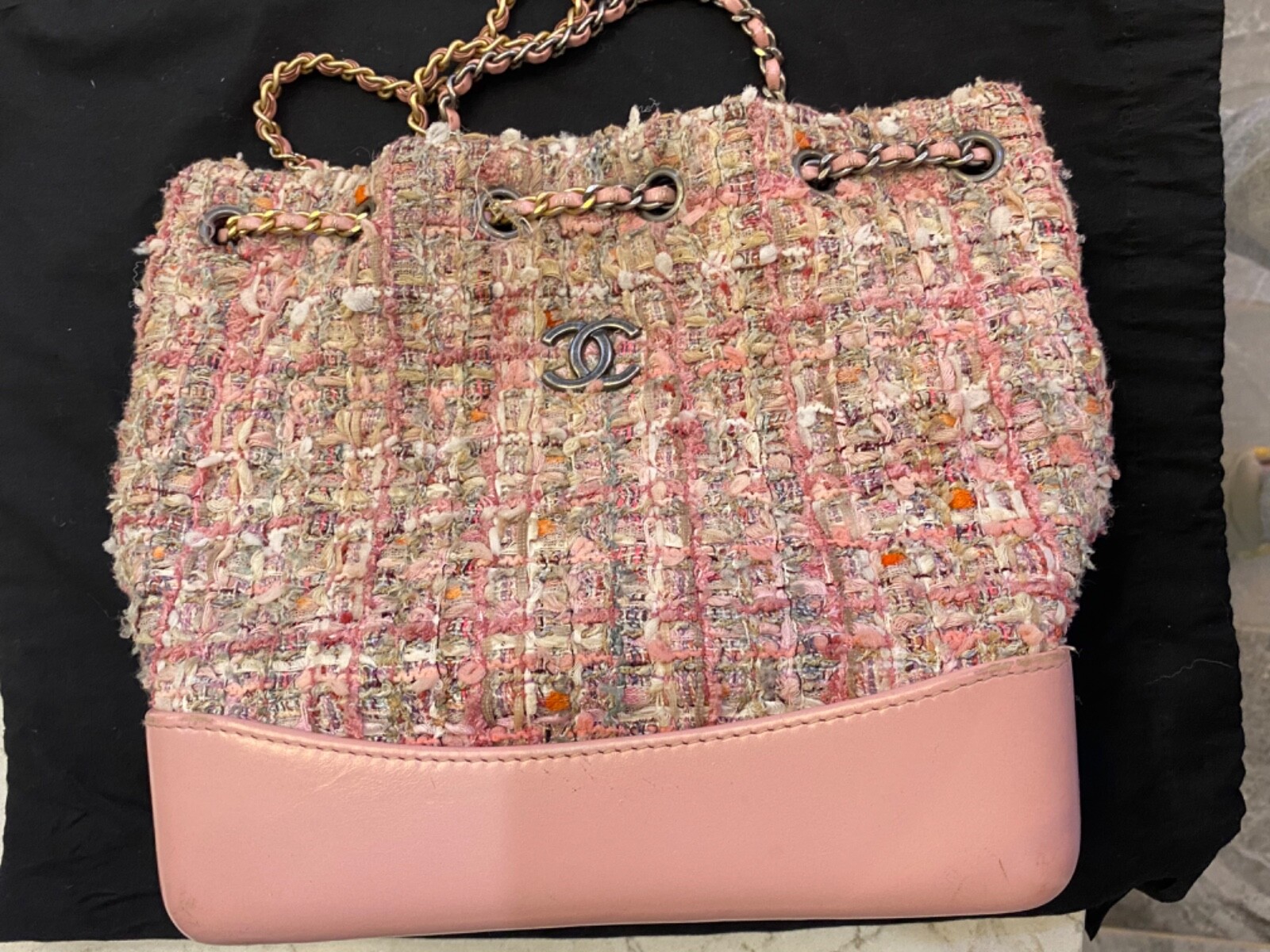 CHANEL WANTED FANTASY TWEED HANDBAG BACKPACK PINK 2019 | eBay Chanel Wanted Fantasy Tweed Handbag Backpack Pink 2019 | Ebay