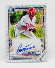 2021 Bowman Chrome Speckle Refractor Auto Johan Rojas #61/299 1st RC Rookie