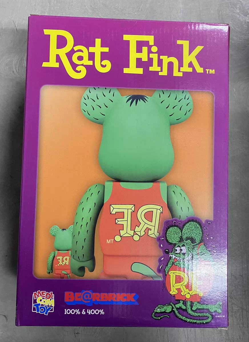 Medicom Toy Bearbrick Be@rbrick RAT FINK Figure 400% & 100% Sealed