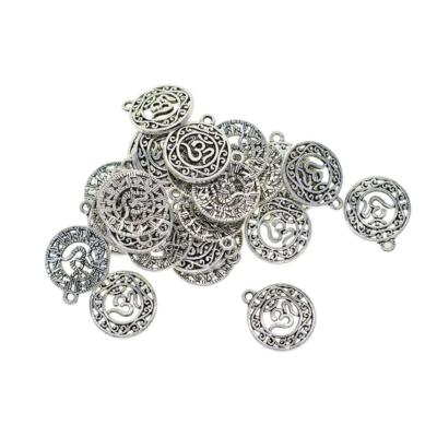 30 Stück Yoga Charms - Vintage OM Charms Anhänger Perlen zur Schmuckherstellung, Blume