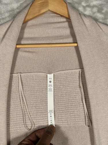Lululemon Cardigan Cashlu Sweater Knit Open Wrap XS/S Pale Pink Cashmere Blend - Picture 6 of 18
