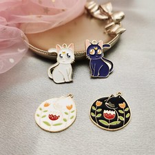 Retro Enamel Cat Charms