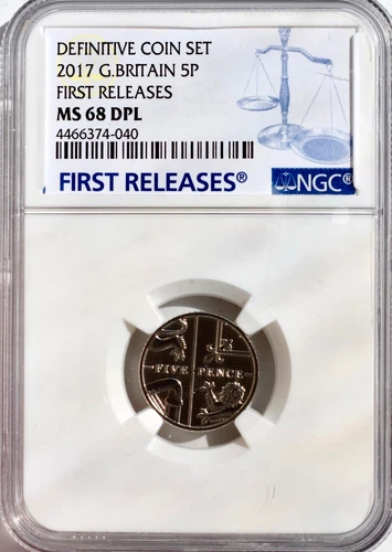 2017 5p Five Pence NGC MS68 DPL Great Britain Coin UK Shield Uncirculated