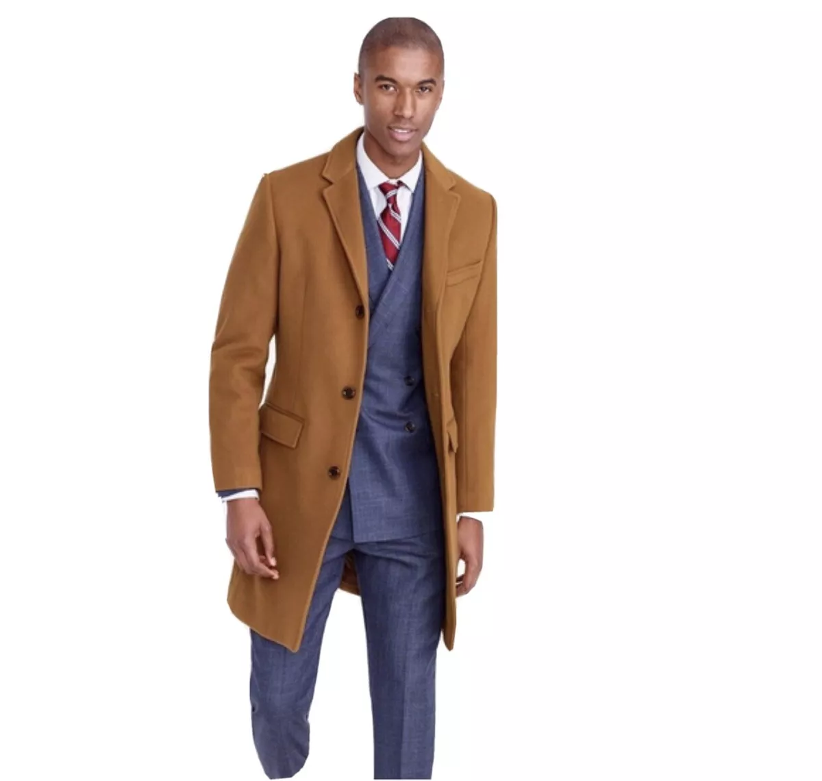 450 JCrew Ludlow Topcoat Italian Wool Cashmere 36S DCA Carmel f5543