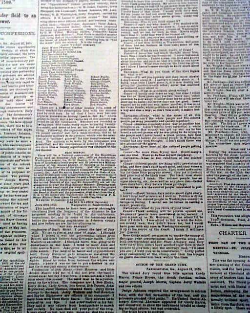 Sandersville & More GA BLACKS UPRISING Insurrection Trial 1875