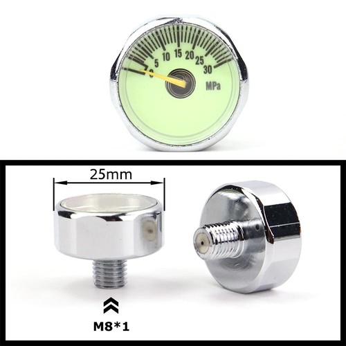 PCP Air Mini Micro Pressure Gauge Manometre Manometer 1/8BSP(G1/8) 1/8NPT M10 M8 - Picture 20 of 22