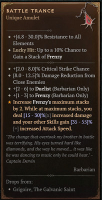 DIABLO 4 NEW SEASON       Unique Items   Battle Trance