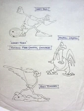 LOONEY TUNES Olympic Stackables 1996 Sonrics Concept Hand Drawn Toy Concept Art