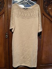 St. John Knit Dress Size 10 Gold Shimmer