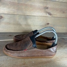 olukai nohea nubuck womens size 7 shoes brown leather slip on comfort loafers
