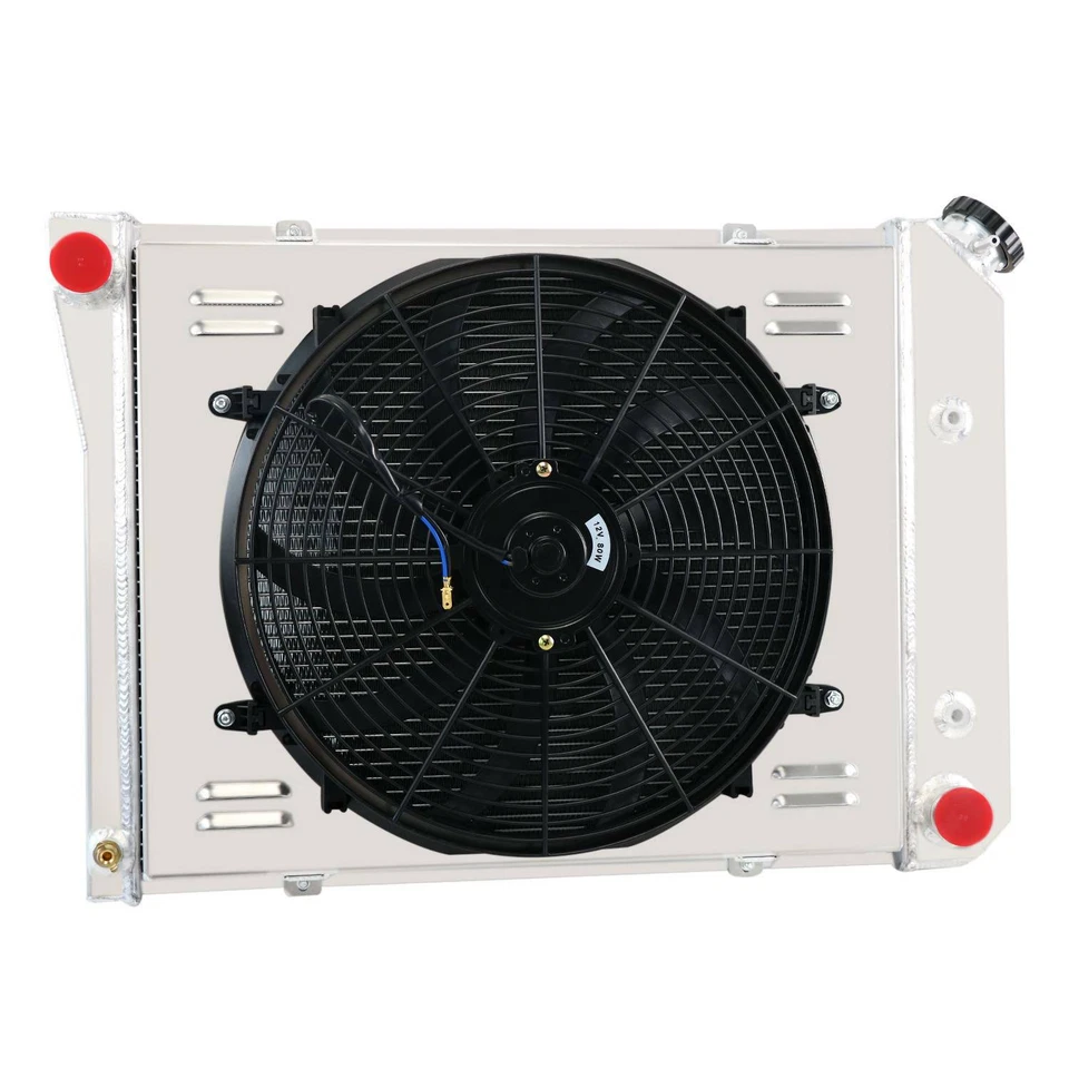 For 1973 1974 Chevy Nova/Pontiac Ventura/Buick Apollo 4-Rows Radiator Shroud Fan Foto 2 de 4