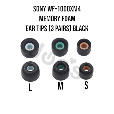 Sony WF-1000XM4 XM4 Memory Foam Eartips Earbuds Comfortable Replacement (Black)