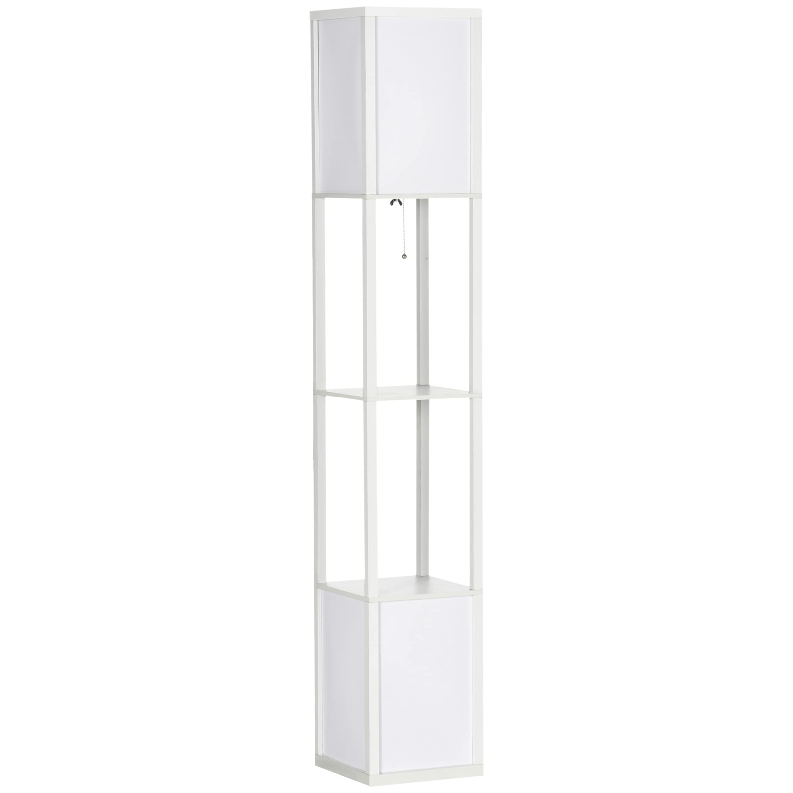 Modern Floor Lamp with Shelves & Dual Ambient Lighting, Tall Standing Lamp fo...