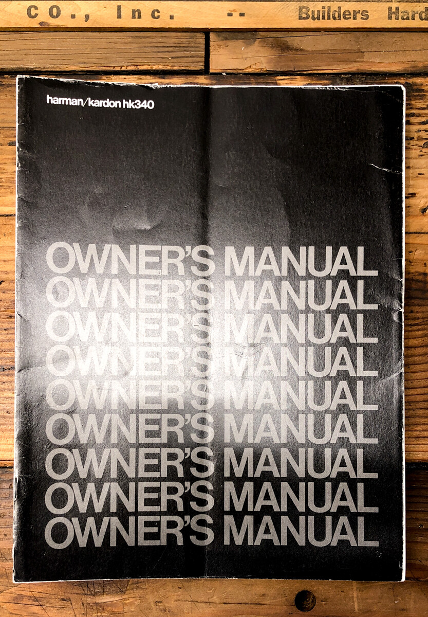 Harman Kardon HK HK-340 Receiver  Owner / User Manual *Original*