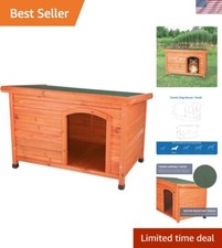 Natura Classic Small Dog House - Weatherproof Outdoor Shelter for Small Breeds