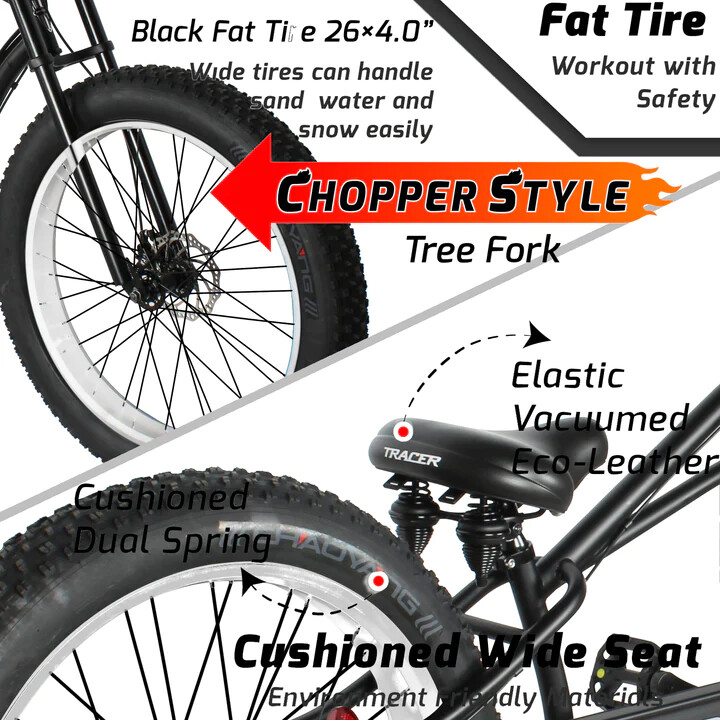 7 Speed Cruiser Stretch Bike 26
