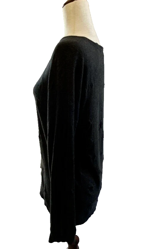 Top de pijama de salón de manga larga negro con patrón de estrella M PJ Salvage para mujer Foto 3 de 4