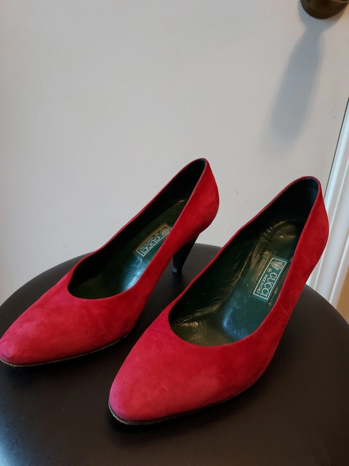 Chaussures Gucci femmes talons en daim rouge taille 5