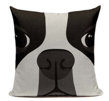 Boston Terrier B2 Cushion Pillow Cover Cartoon Pet French Bulldog Handmade Case