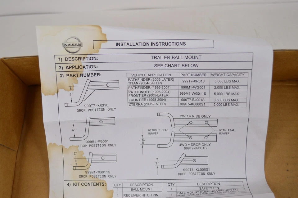 Remolque Nissan Frontier 2005-2012 montaje en bola enganche receptor clase III nuevo Foto 4 de 4