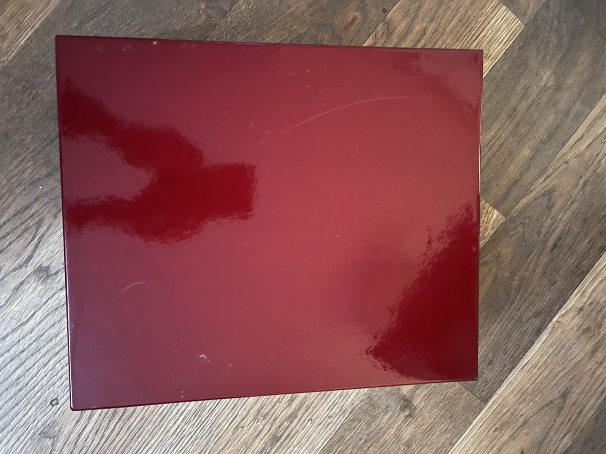 EMPTY Glossy Burgundy Red Gucci Gift Box Storage Logo 14.25 x 12