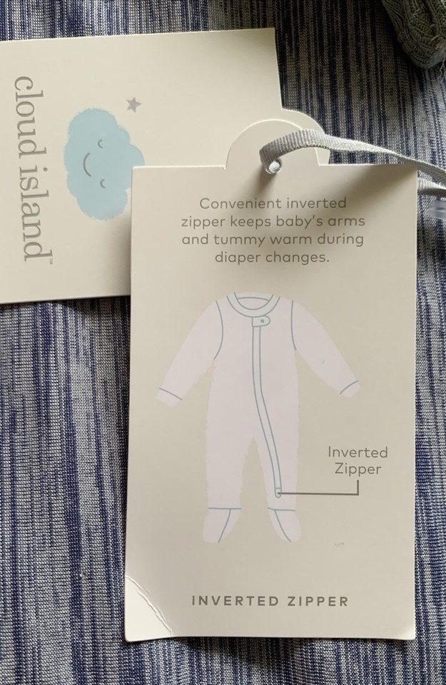 3 Pk Cloud Island Girls Sleepers Size *03 Months* Pink/Green/Gray