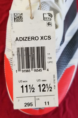 NWT ADIDAS ADIZIRO XCS MEN WOMEN CROSS COUNTRY WHITE RED  display picture 1