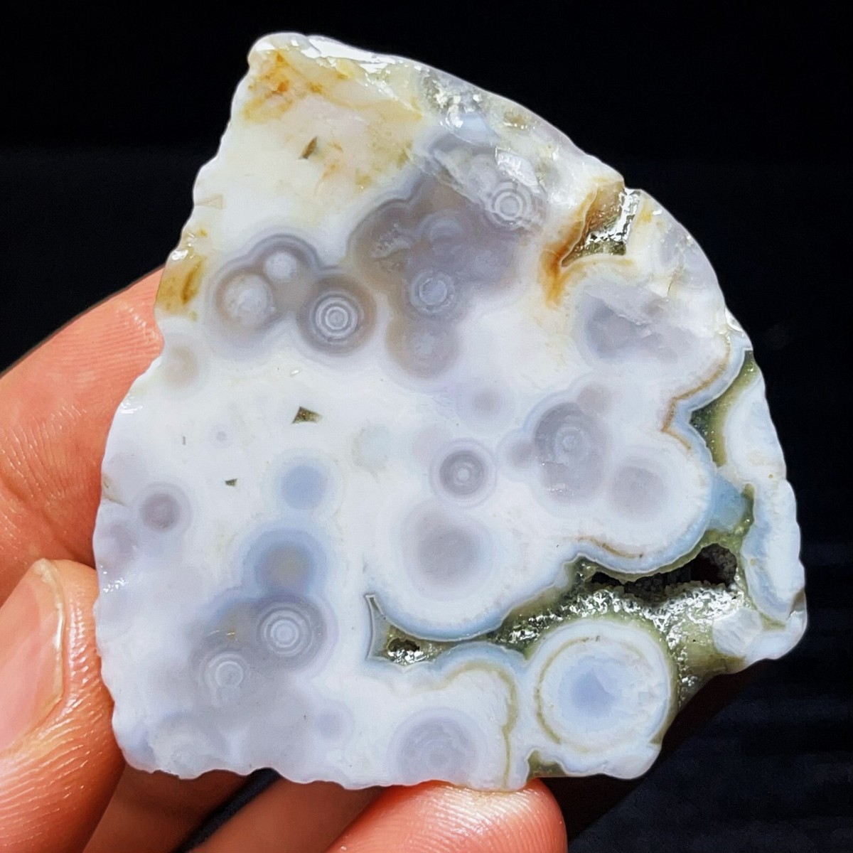 TOP 36G Natural Orbicular Ocean Jasper Crystal Stone Healing L2244